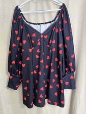 Valentines Date Perfect Shein Curve 3XL Blue Dress With Hearts