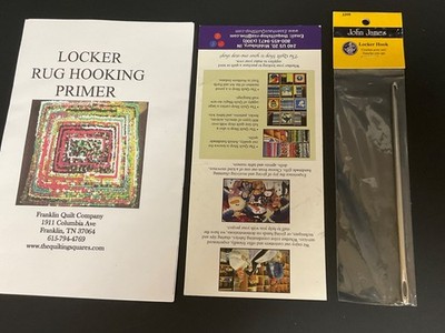 Colonial Needle JJ08 Locker Needle Hook 6.25''- Comes w/ scrap Rug Locker Instr.