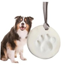 Clay Paw Print DIY Ornament  Hanging Decoration with Air Clay Paw Print Kit