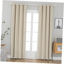 Velvet Curtains 2 Panels Heavy Blackout 52"W x 63"L Pack of 2 New Beige