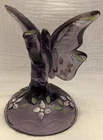 Fenton Art Glass Figurine - Butterfly on Branch - Violet Painted M. Nutter