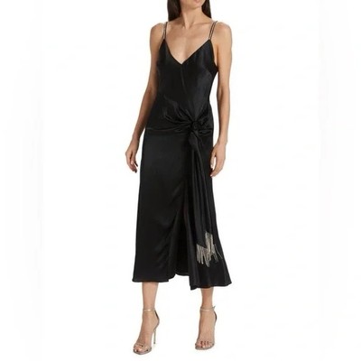 Christian Lacroix Dress Black Cocktail L Crystals Wrap L | eBay