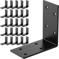 Heavy Duty L Brackets 3"X3" Iron Corner Brace 90 Degree Support - 25 Pcs