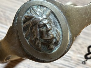 Buermann  Bronze Spur w/ Nickel Indian Head 10 Pt. Rowels & Star Stamp