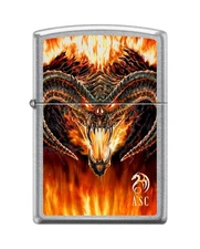 Zippo 2635,   "Anne Stokes-Dragon Design" Street  Chrome Finish Lighter