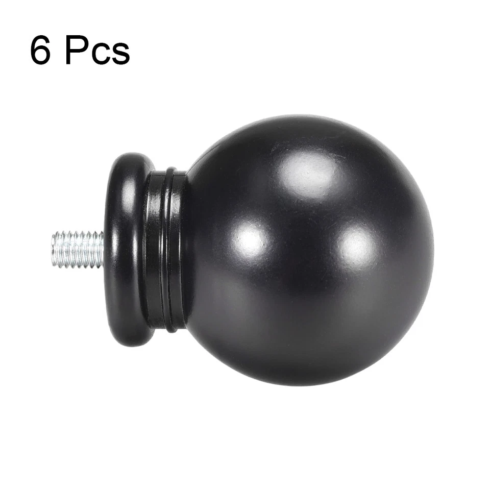 窗帘杆尖头塑料末端,总尺寸 49 毫米 x 34 毫米黑色 6 件 — 第 3/4 张图片