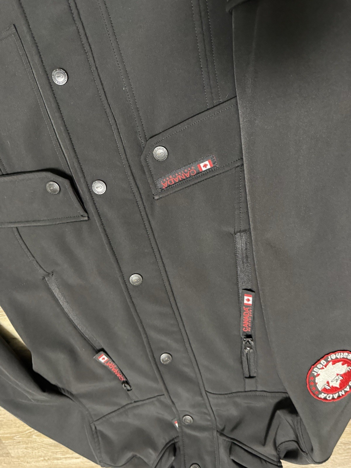 Canada Weathergear Black Patch Softshell Jacket S… - image 9