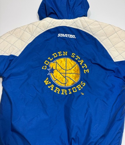 Vintage Golden State Warriors NBA Hooded Puffer Starter Jacket Mens Size Small - Bild 11 von 12