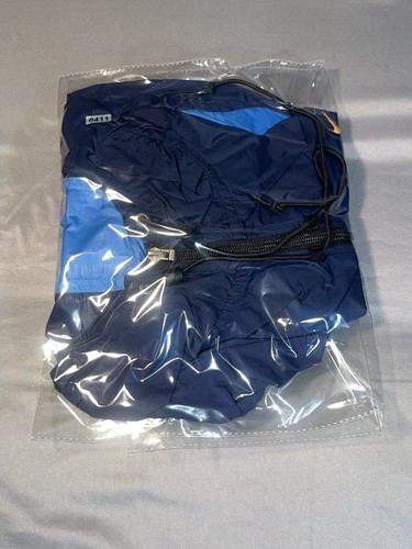 Nike XXL Windbreaker Hoodie Blue Black Pullover Jacket Zip Pocket Retro Vtg - Picture 22 of 24
