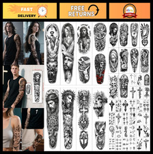 48 Large Christian Temporary Tattoos for Adults Kids - Jesus, Cross, God Desig