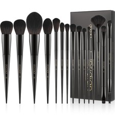 Makeup Brushes 15Pcs Obsidian Makeup Brush Set Premium Synthetic Powder Kabuk...