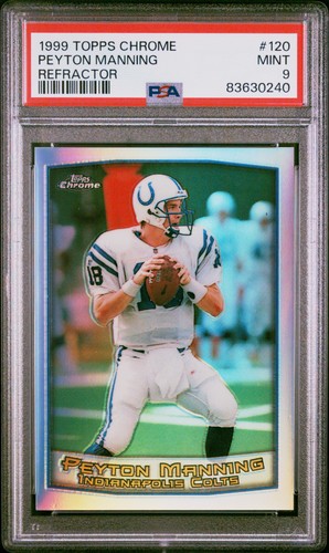 1999 TOPPS CHROME REFRACTOR #120 PEYTON MANNING PSA 9