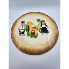 Vintage Hand Painted Cork Wall Art Folk Art C...