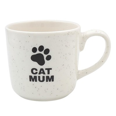 Cat Mum Fine China Tasse mit schwarzem Pfotenabdruck Design