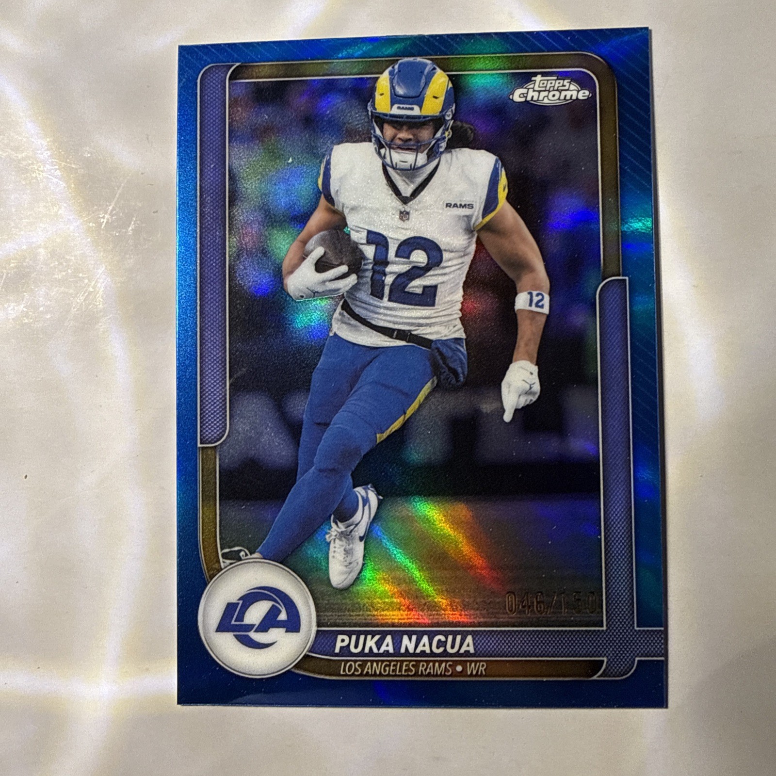Topps Chrome 2026 Puka Nacua Blue Refractor COLOR MATCH /150 #TFCC-47 - LA Rams