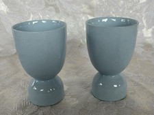 Vintage Blue Double Eggcups, Possibly Johnson Brothers Greydawn.