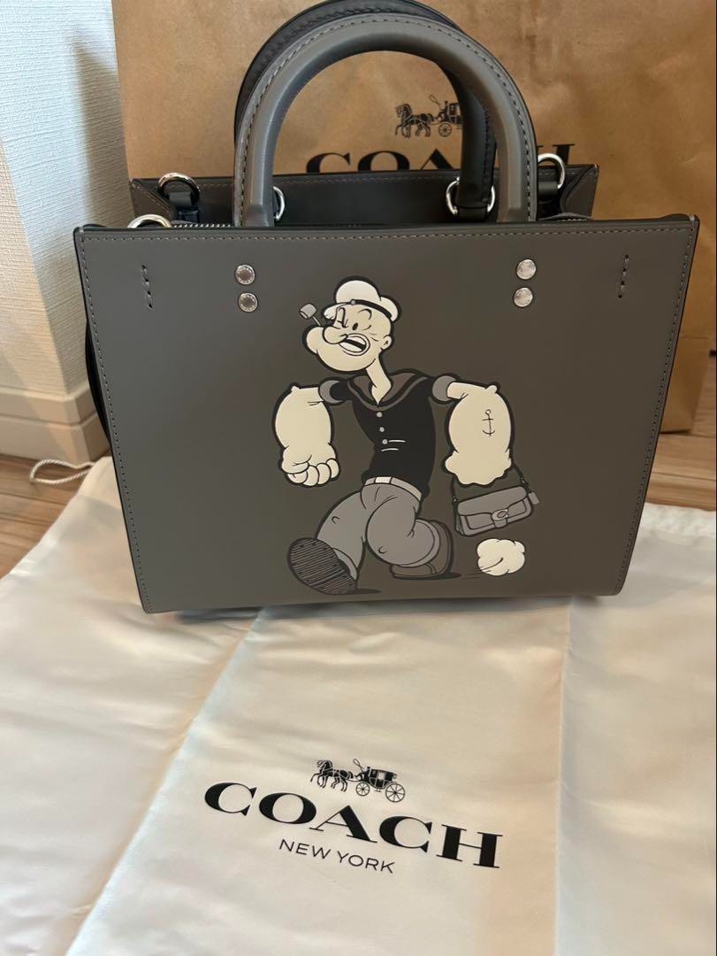 COACH x POPEYE Rogue 25 Gray Multi Glovetanned Leather