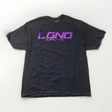 LGND Supply Co Mens XXL Black SS Purple Lamborghini Logo Graphic Crew T-Shirt