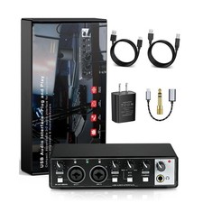 2x2 USB-C Audio Interface for PC/Mac Recording, 24-bit/192kHz Dual TS/XLR Inputs