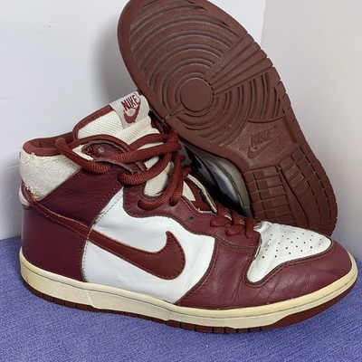 2003 Nike Dunk High Barn Burgundy Maroon Red White 304717-161 size 11 Patina