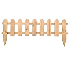 WOODEN PICKET BORDER PANEL GARDEN FENCE SCREENING LAWN EDGING DECOR (L120x40cm)