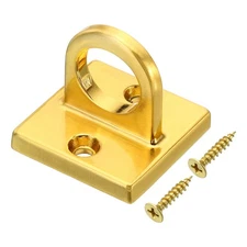 Pad Eye Plate U Hooks Metal Ceiling Hook Wall Mount Loop Hardware Ring Golden