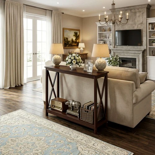 Console Entryway Sofa Table Rectangular Display Table for Living Room Hallway