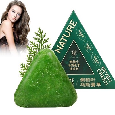 Nature Shampoo Seven Soap Bar, Triangle Grass Green hampoo Shampoo, Usman Bar