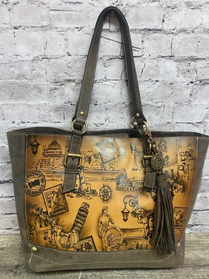 Firenze Bella Women s Leather Handbag Brown 12 x17 Large Tote NWOT
