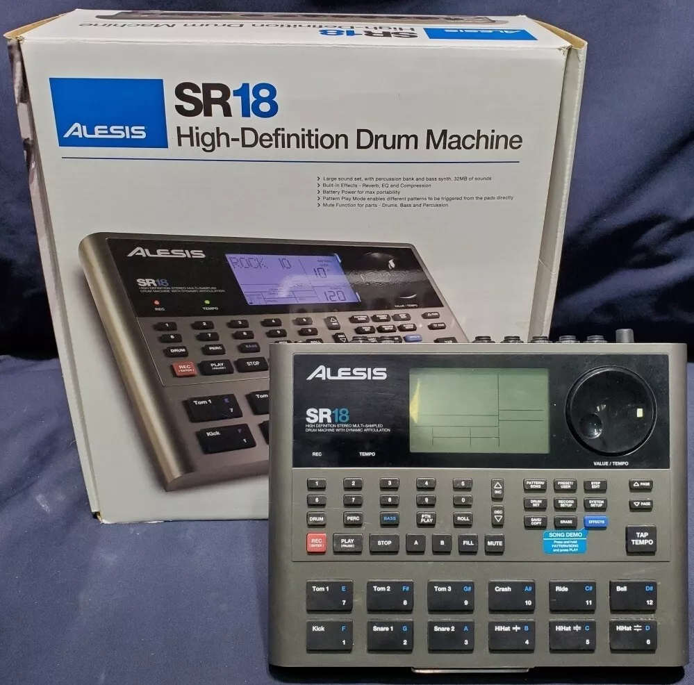 New Alesis SR-18 Drum Machine with 500+ Drum/Percussion Sounds/Effects