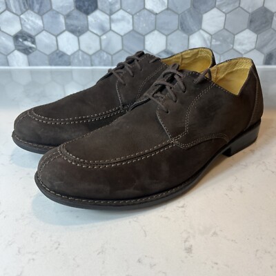 Sandro Moscoloni Suede Brown Oxford Split Toe Lace Up Mens  display picture 3