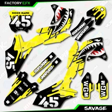 Yellow Savage Camo Graphics Kit fits 16-18 Kawasaki KXF450 KX450F  Plate Decals