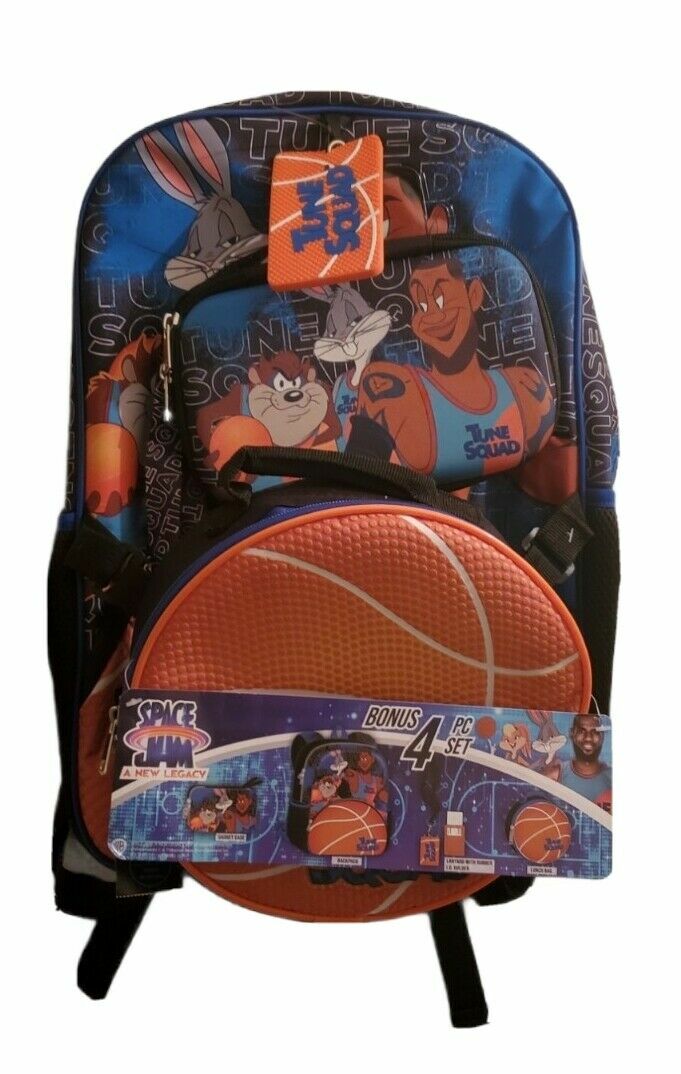 Space Jam 4 Piece Back to School Set Backpack Lunch Bag Gadget