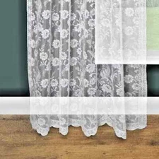 Sheer Lace Window Curtain Panel Embroidered Curtain Panel Rod Pocket AMOR