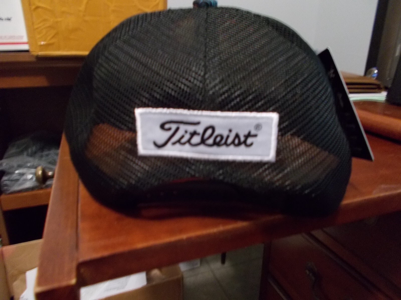1 NEW Black Yellow Floral Golf Hat,W/ Mesh Back adjustable Ball Mark, free ship.