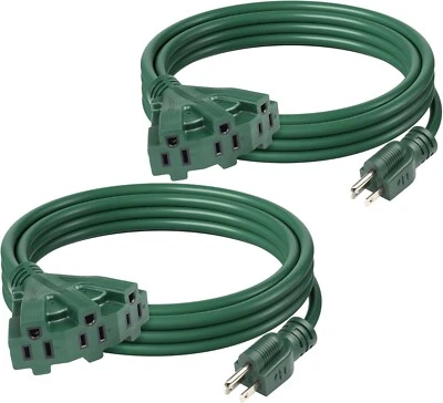 BN-LINK 10/15/25Ft Outdoor Extension Cord with 3 Outlets, 16/3 SJTW, ETL Listed