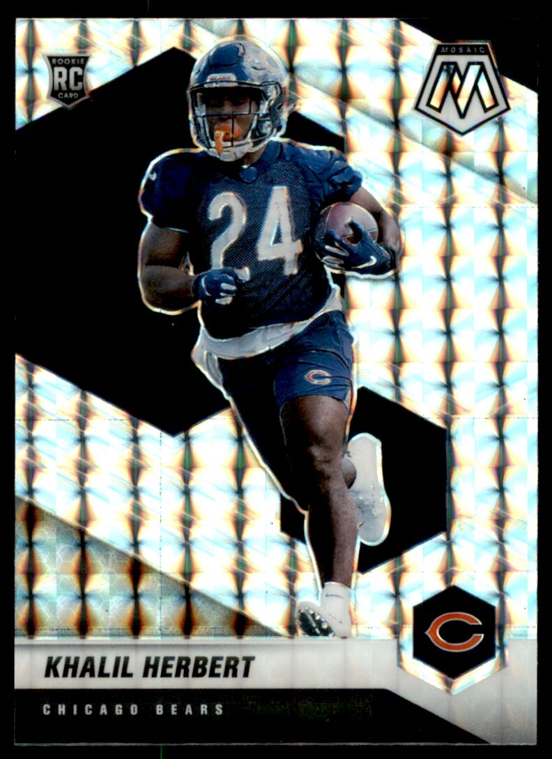 2021 PANINI MOSAIC SILVER KHALIL HERBERT ROOKIE CHICAGO BEARS #380