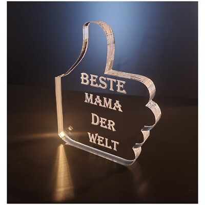 Muttertags Geschenk Beste Mama der Welt mit Gravur Acryl  Mutti Papa kein Herz