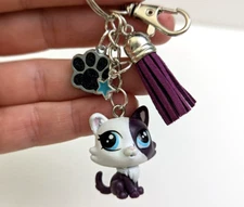 Littlest Pet Shop Keychain Mini LPS Dessa Robertson Collie Dog 3916 Charms