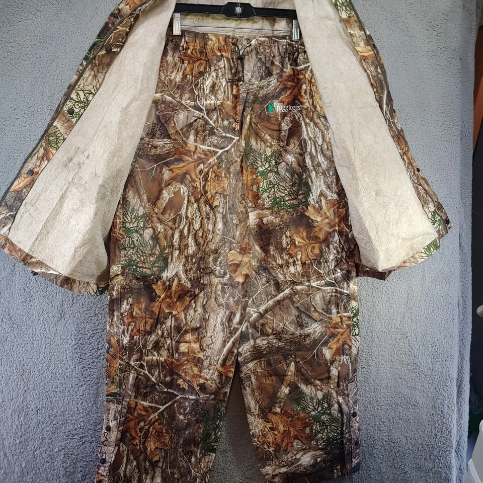 Frogg Toggs Jacket Pants M/L Mens Camo 2 Piece Bow Gun Hunting Realtree Edge - Image 4 of 4