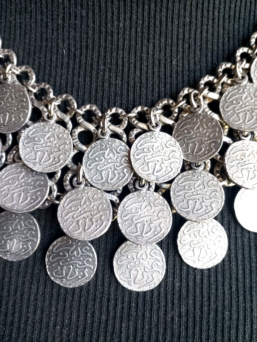 Collier Vintage En Argent Massif Avec Pendentif Berbère - Chaine 42cm - Occasion Porté