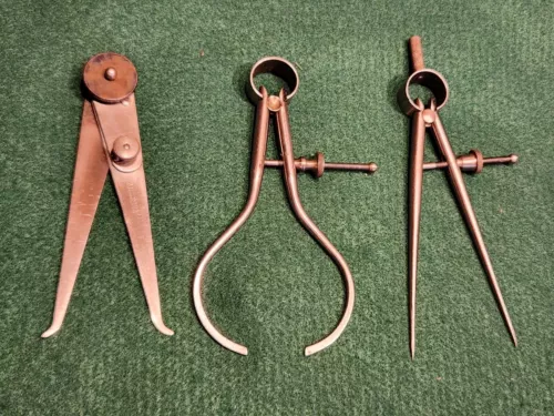 Vintage STARRETT & LUFKIN Rule Co.  caliper & divider set  -  4 inch