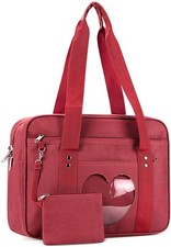 SteamedBun Women's Red Ita Bag Heart School Bag Shoulder Anime Purse Large