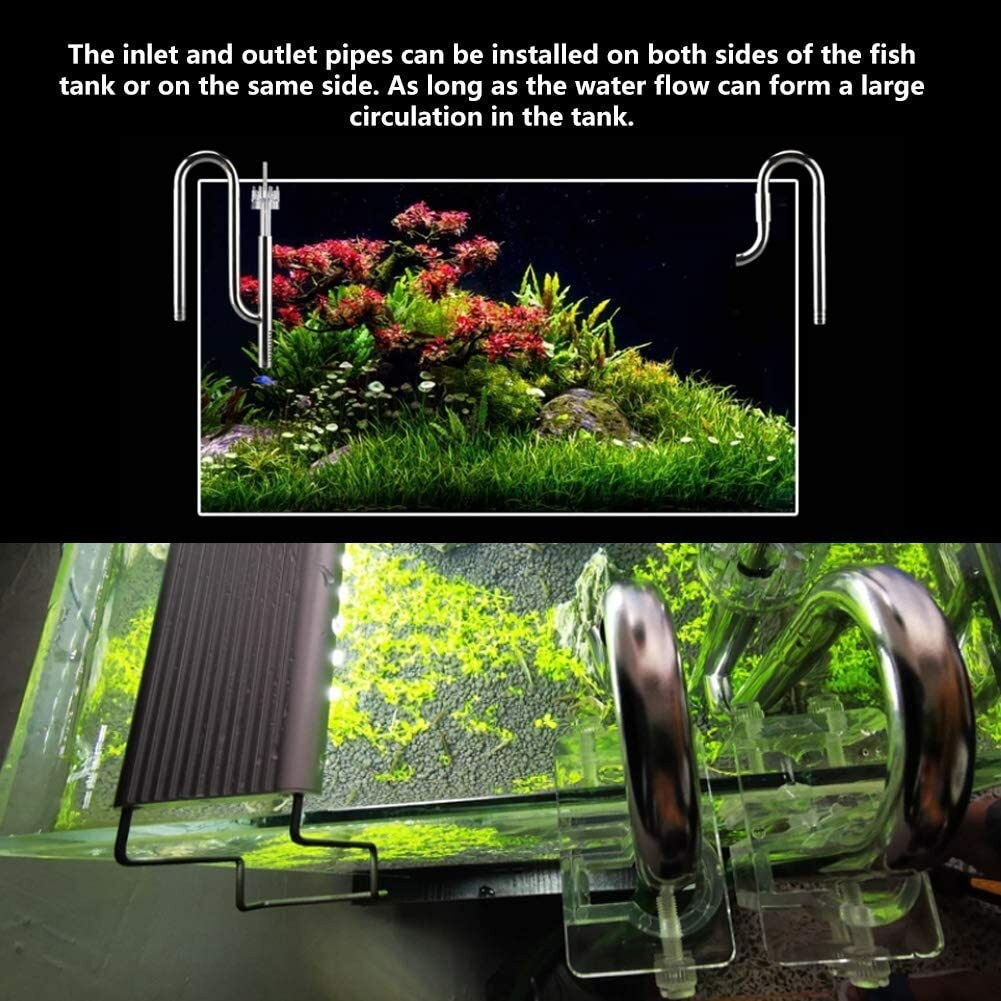 Aquarium Fish Tank Filter Tube Stainless Steel Inflow & Outflow Pipes