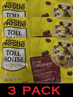 Nestle Toll House DARK CHOCOLATE Morsels Baking Chocolate Chips 20oz Bag  3 PACK