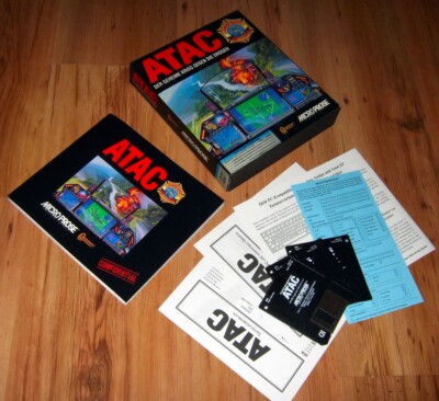 ATAC   IBM PC DOS   Disk Game, Big Box, CiB, microProse, 1992, rare GERMAN ver.