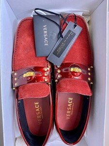 versace loafers red