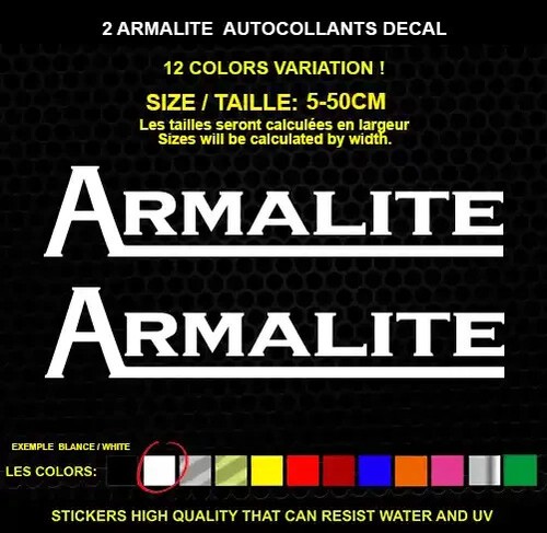 2 ARMALITE autocollant Véritable decal autocollant STICKERS IMPERMÉABLE ...