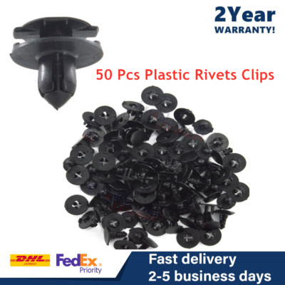 For NISSAN 50Pcs Bumper Retainer Clips Plastic 8mm Rivet Fastener Fender Push
