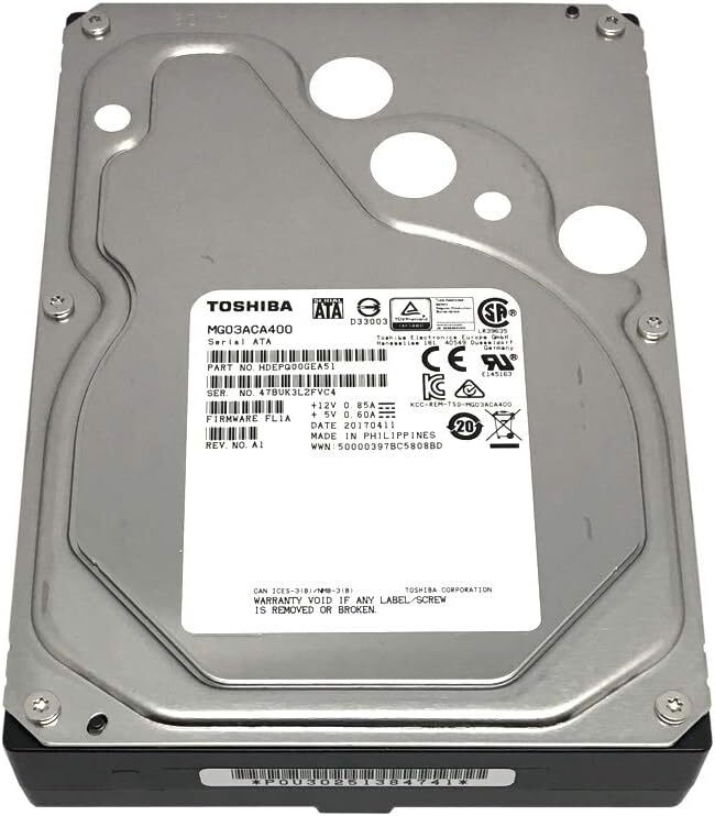 東芝 TOSHIBA MD03ACA400（3.5インチ HDD 4TB） Amazon | 東芝 MD03ACAxxxシリーズ (3.5inch / SATA 6Gb/s / 4TB